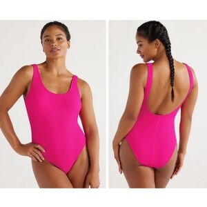 NEW Love & Sports Classic Maillot Scrunchy Tank Bathing Suit Size Large 12-14